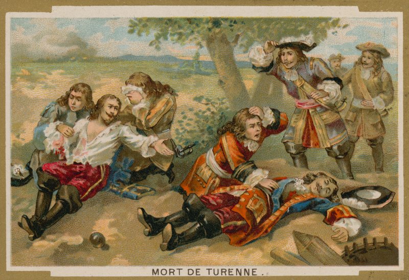 Marsalkka Turennen kuolema Salzbachin taistelussa 27. heinäkuuta 1675 tekijältä French School