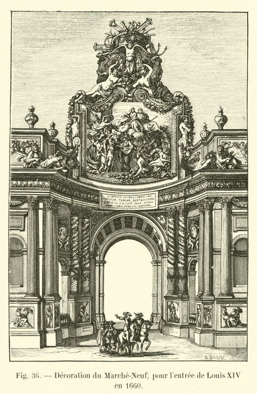 Marche-Neufin koristelu Ludvig XIV:n tuloa varten vuonna 1660 tekijältä French School