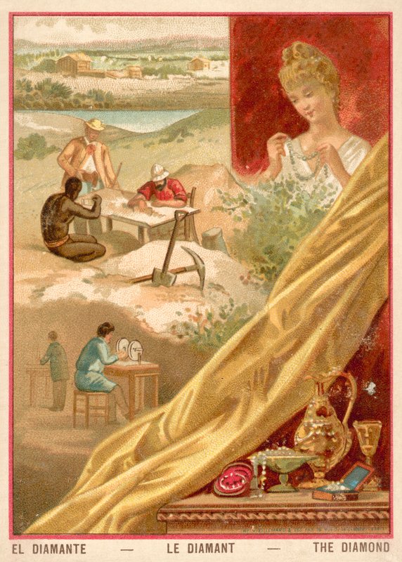 Timantit (chromolitho) tekijältä French School