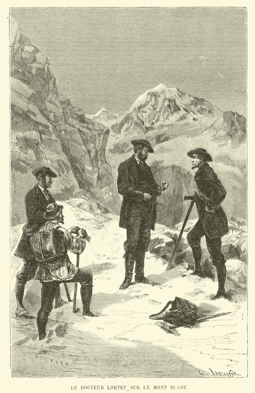 Tohtori Lortet Mont Blancilla (kaiverrus) tekijältä French School