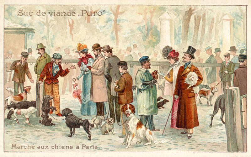 Koiramarkkinat, Pariisi (chromolitho) tekijältä French School
