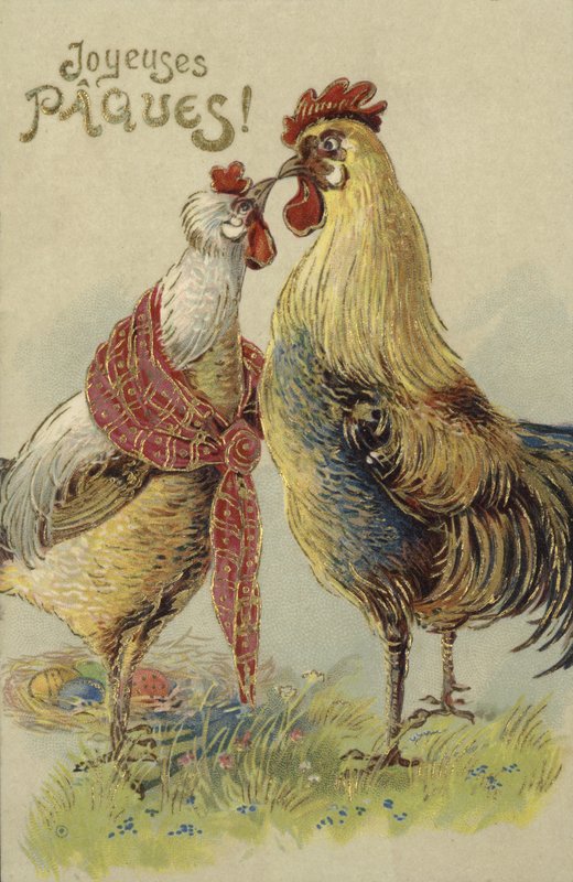Pääsiäiskortti kanoilla (väri litho) tekijältä French School