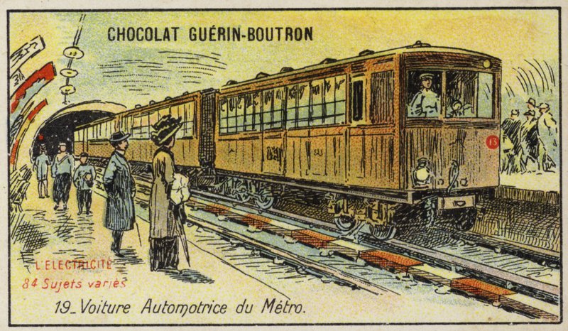 Sähköinen metrojuna (chromolitho) tekijältä French School