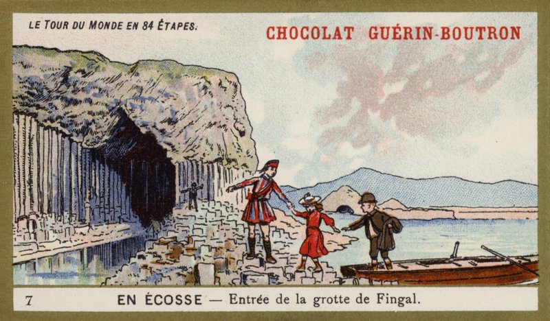 Sisäänkäynti Fingalin luolaan; Skotlanti (chromolitho) tekijältä French School