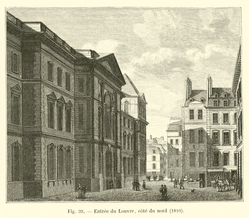 Sisäänkäynti Louvreen, pohjoispuoli, 1810 tekijältä French School