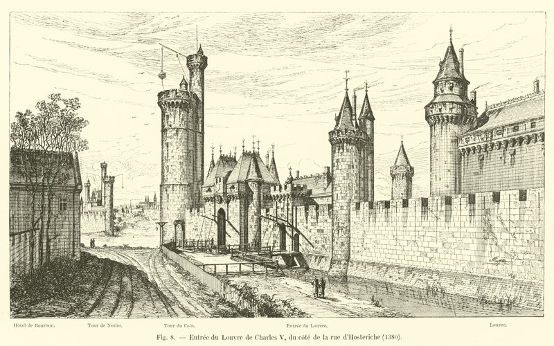 Sisäänkäynti Kaarle V:n Louvreen, rue dHosteriche, 1380 tekijältä French School