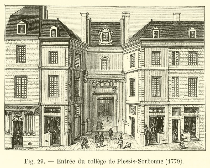 Sisäänkäynti Plessis-Sorbonnen yliopistoon, 1779 tekijältä French School