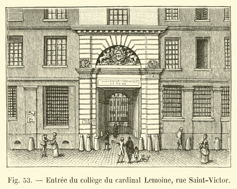 Sisäänkäynti College of Cardinal Lemoinen, rue Saint-Victor tekijältä French School