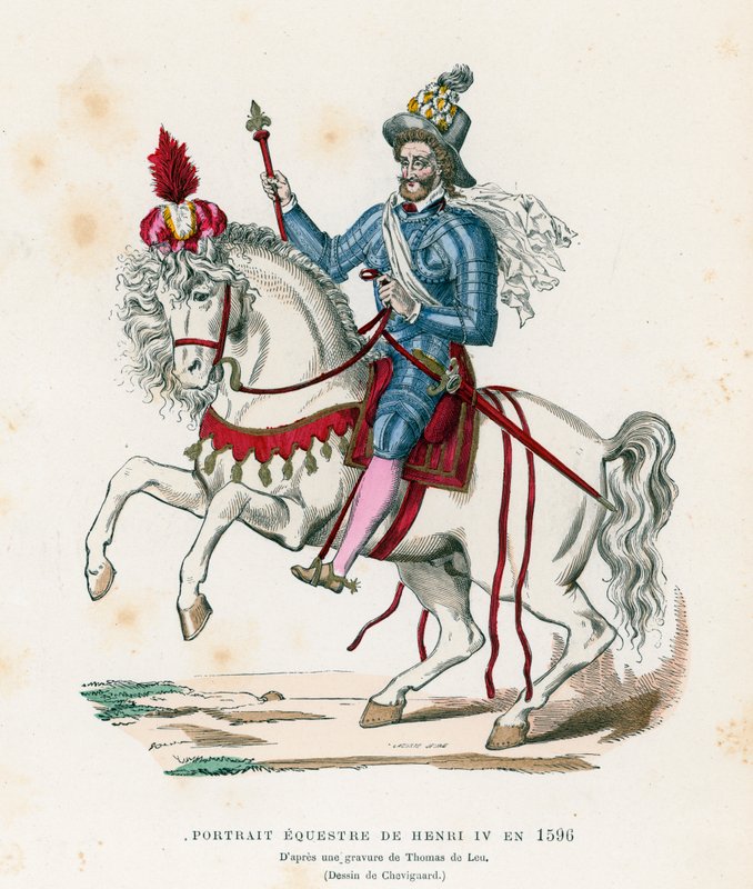Ranskan kuninkaan Henrik IV:n ratsastusmuotokuva vuonna 1596 tekijältä French School