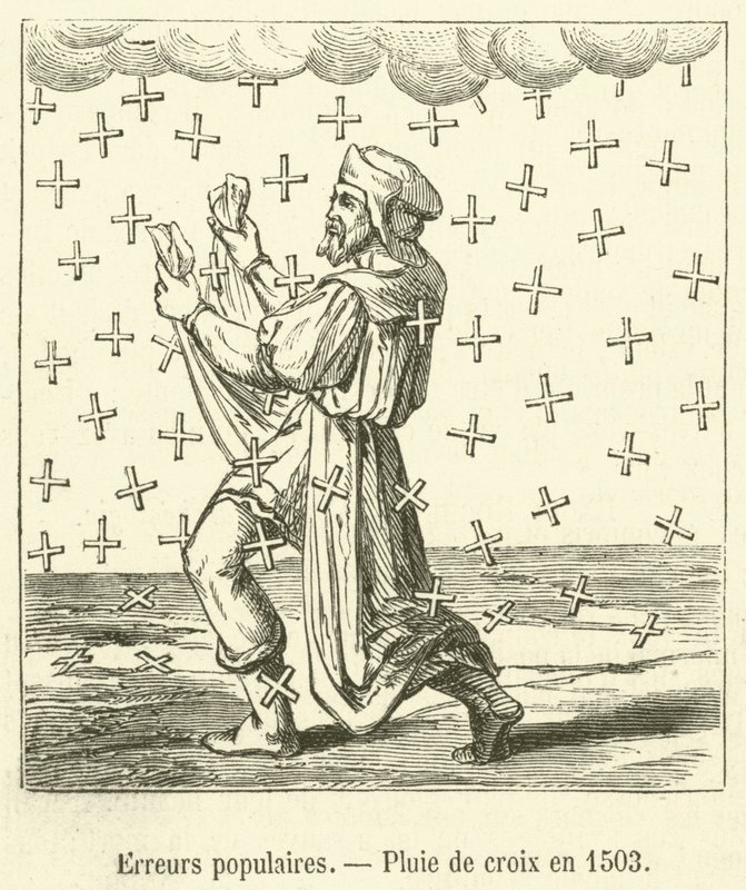 Suositut virheet, Ristien sade vuonna 1503 (kaiverrus) tekijältä French School