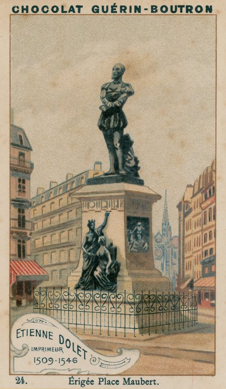 Etienne Dolet, tulostin, 1509-1546, pystytetty Place Maubert tekijältä French School