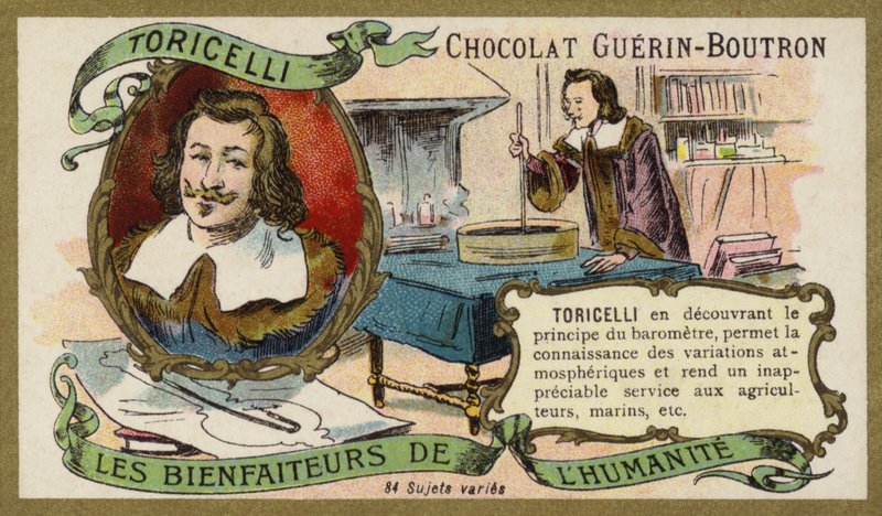 Evangelista Torricelli, italialainen fyysikko ja matemaatikko (chromolitho) tekijältä French School