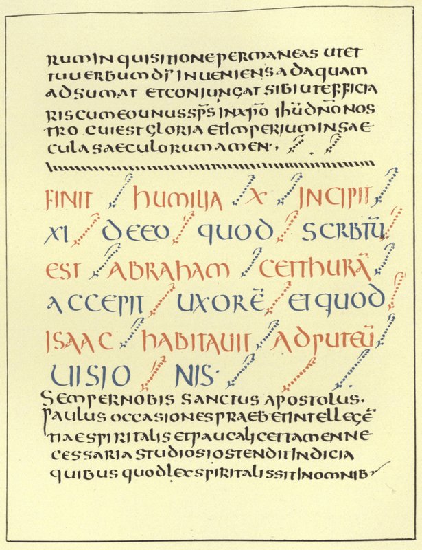 Esimerkki Uncial-kirjoituksesta tekijältä French School