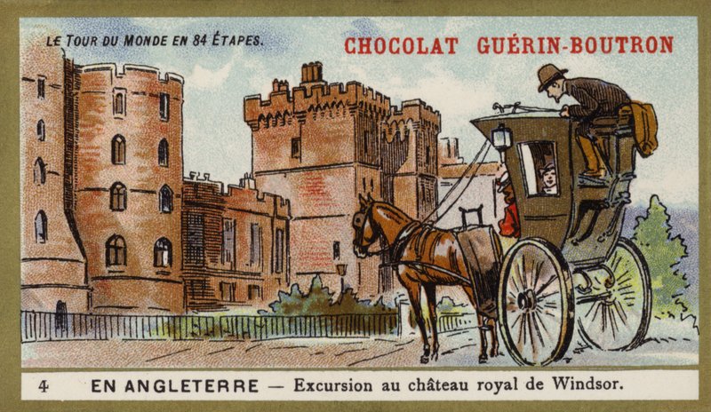 Retki Windsorin kuninkaalliseen linnaan Englannissa (chromolitho) tekijältä French School