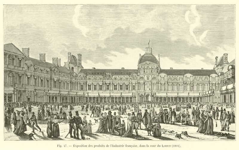Ranskan teollisuuden tuotteiden näyttely Louvren pihalla, 1801 tekijältä French School