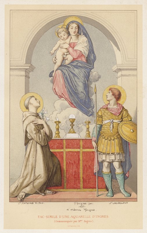 Faksimile Ingresin akvarellista, välittäjänä rouva Ingres (chromolitho) tekijältä French School