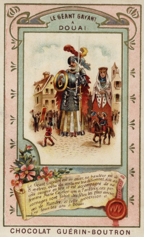 Gayant jättiläinen festivaali, Douai, Ranska (chromolitho) tekijältä French School