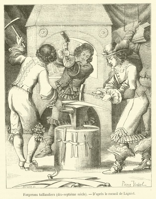 Työkaluseppät, 1600-luku (kaiverrus) tekijältä French School