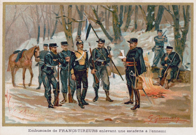 Franc-Tireurs (teräväampujat) vangitsee vihollisen kuriirin tekijältä French School