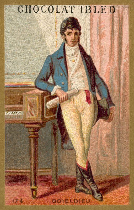 Francois-Adrien Boieldieu, ranskalainen säveltäjä (chromolitho) tekijältä French School