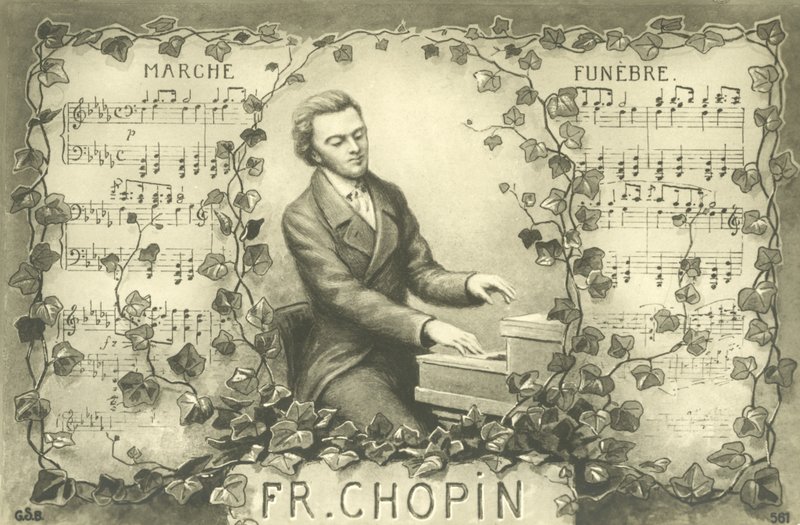 Frederic Chopin ja hänen hautajaismarssinsa (litografia) tekijältä French School
