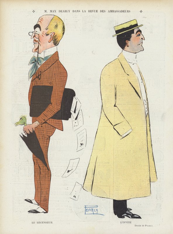 Ranskalainen näyttelijä Max Dearly. Kuvitus Le Rirelle (väri litho) tekijältä French School