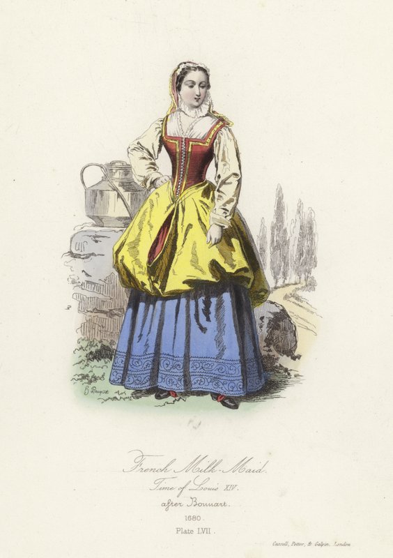 Ludvig XIV:n ajan ranskalainen maitoneito tekijältä French School