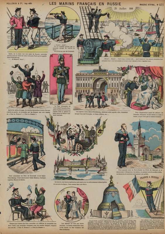 Ranskalaiset merimiehet vierailemassa Venäjällä 25. heinäkuuta 1891 tekijältä French School