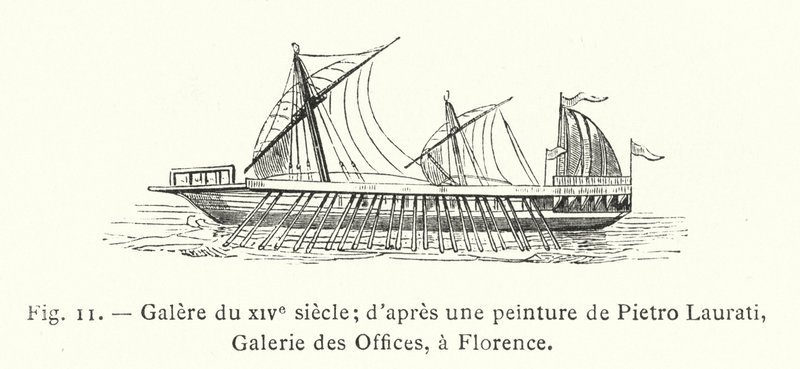 1300-luvun keittiö; Pietro Lauratin maalauksen jälkeen, Uffizi Gallery, Firenze (kaiverrus) tekijältä French School