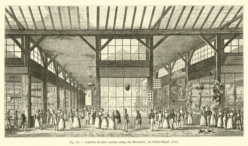 Puiset galleriat, entinen tataarien leiri, Palais-Royalissa, 1825 tekijältä French School