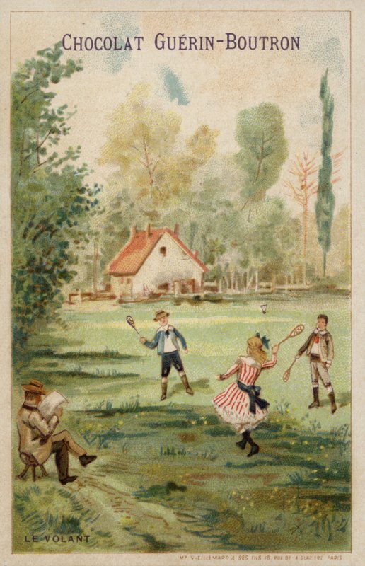 Sulkapallopeli (chromolitho) tekijältä French School