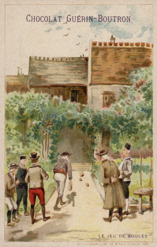 petankkipeli (chromolitho) tekijältä French School