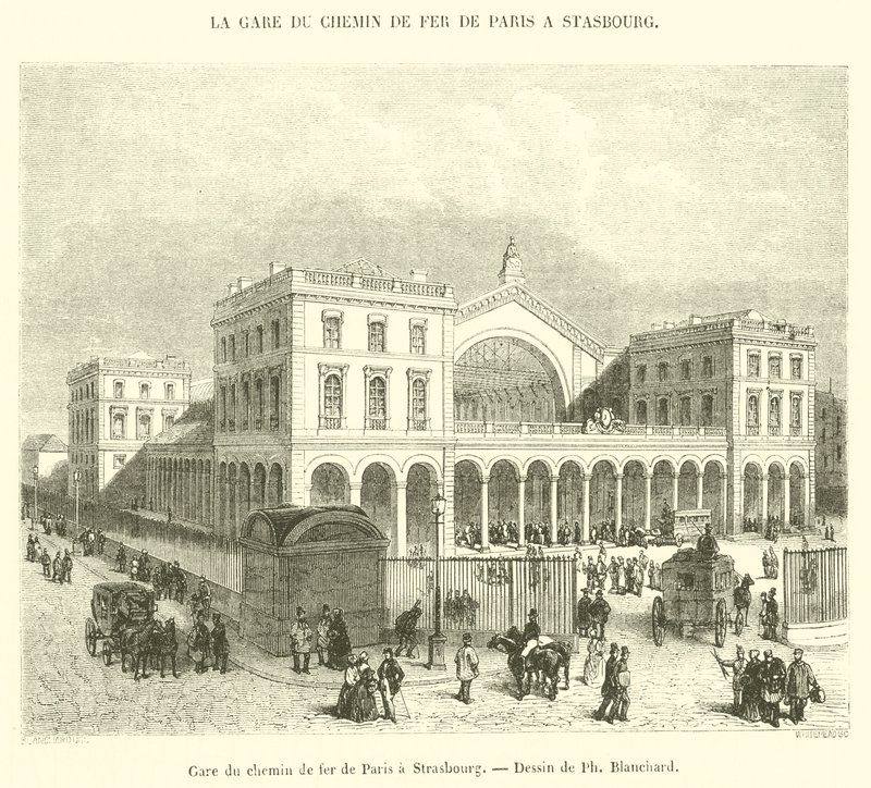 Rautatieasema Pariisista Strasbourgiin (kaiverrus) tekijältä French School