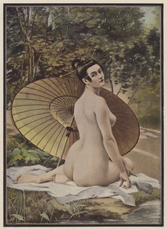Geisha kylvyssä (väri litho) tekijältä French School