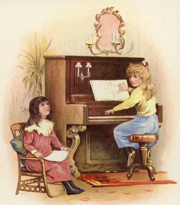 Tytöt pianolla ja pianolla tekijältä French School