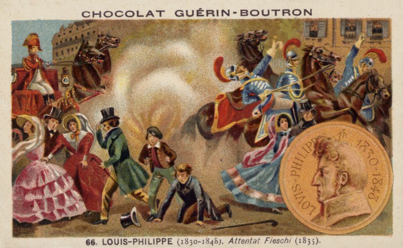 Giuseppe Marco Fieschin yritys murhata Ranskan kuningas Louis Philippe, Pariisi, 1835 tekijältä French School