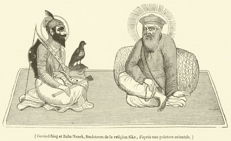 Govind Sing et Baba-Nanek, Siken uskonnon perustajat (kaiverrus) tekijältä French School