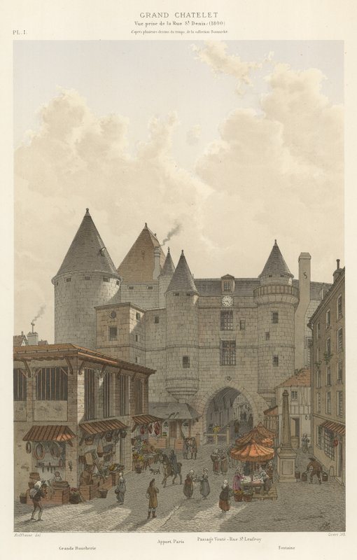 Grand Chatelet, Näkymä Rue St Denisiltä, ​​1800 tekijältä French School
