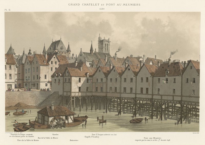 Grand Chatelet ja Meuniers Bridge, 1580 tekijältä French School