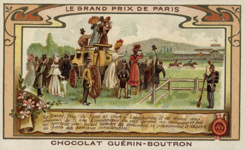 Pariisin Grand Prix -hevoskilpailu, Longchamps (chromolitho) tekijältä French School