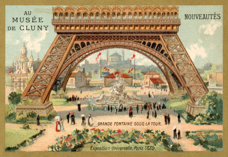 Suuri suihkulähde Eiffel-tornin alla, Exposition Universelle, Pariisi tekijältä French School