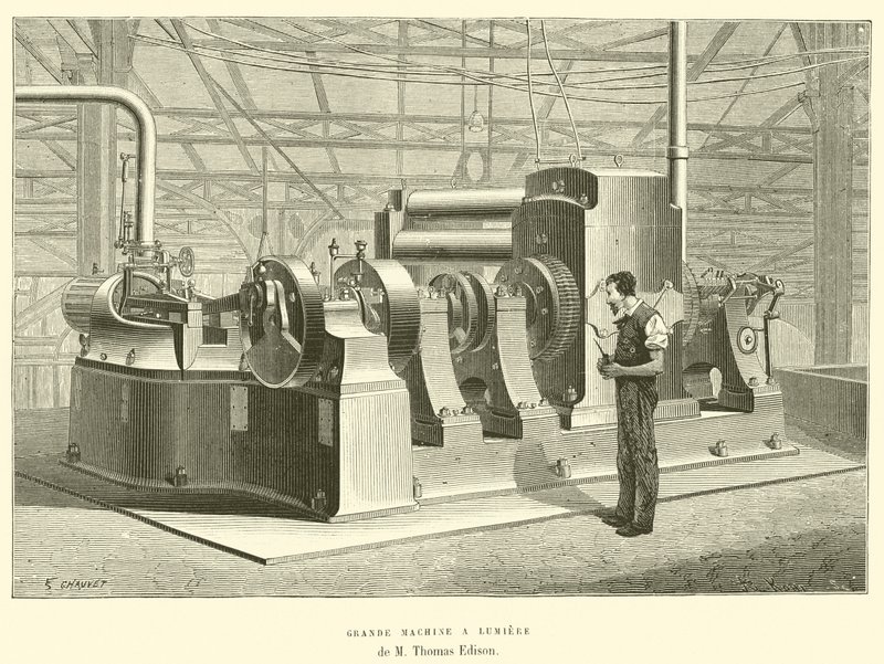 Grande Machine ja Lumiere de M Thomas Edison (kaiverrus) tekijältä French School