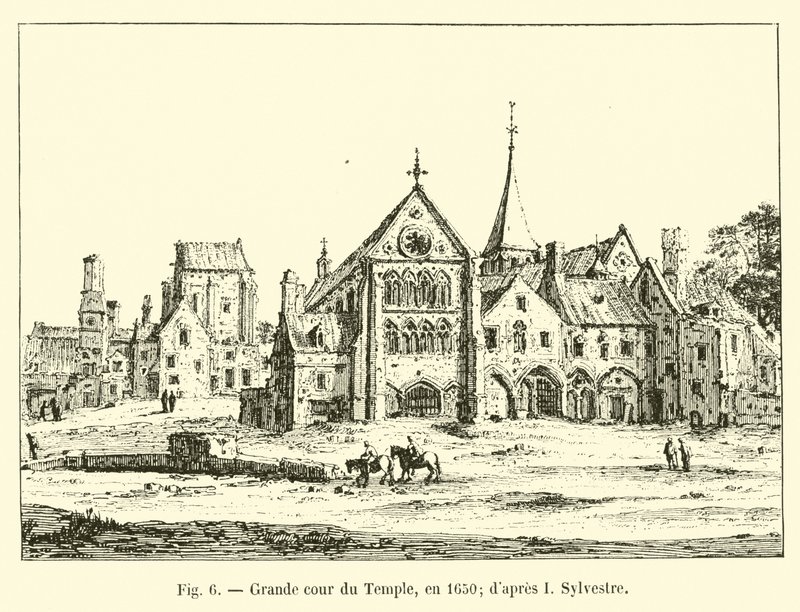 Temppelin suuri sisäpiha vuonna 1650; I Sylvesterin jälkeen tekijältä French School