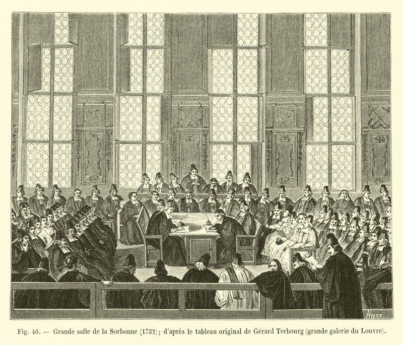 Sorbonnen suuri sali, 1732; Gerard Terbourgin alkuperäisen maalauksen jälkeen, Louvren suuri galleria tekijältä French School