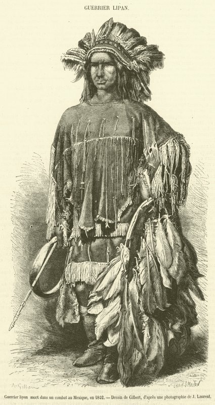 Lipan-sotilas, joka kuoli taistelussa Meksikossa, 1842 (kaiverrus) tekijältä French School