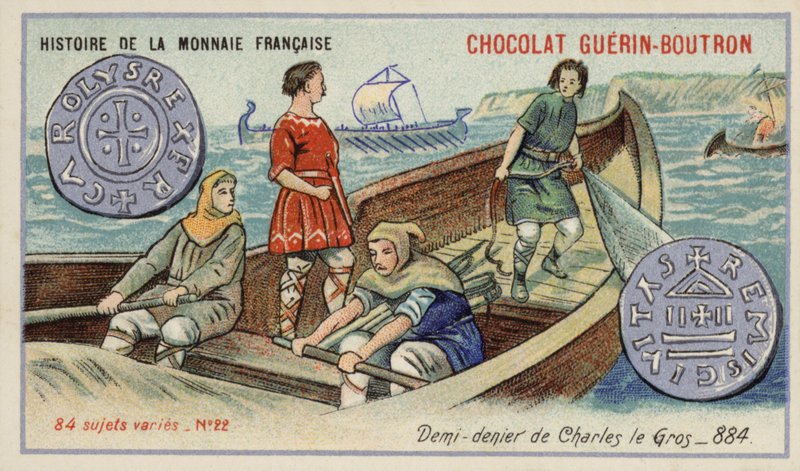 Puolet denierin Charles Lihavan, 884 (chromolitho) tekijältä French School