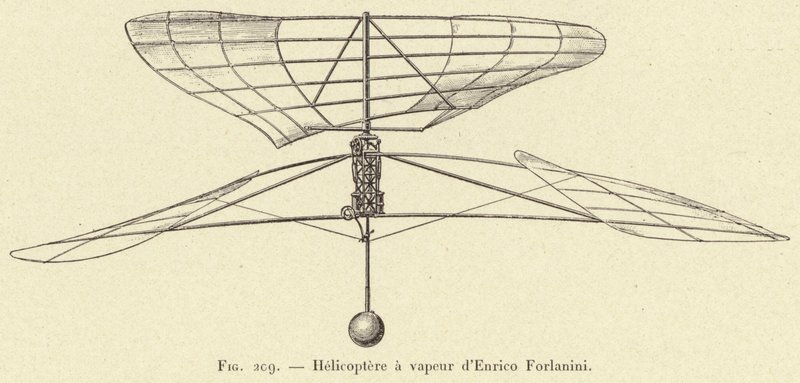 Enrico Forlaninin helikopteri vapeur (kaiverrus) tekijältä French School