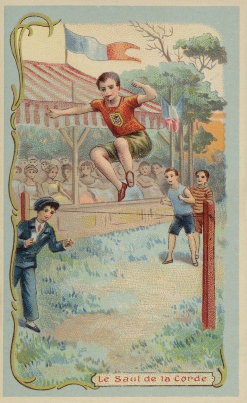 Korkeushyppy (chromolitho) tekijältä French School