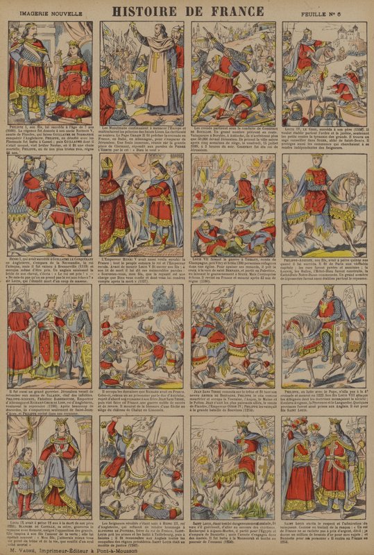 Ranskan historia Filip I:n hallituskaudesta Ludvig IX:n hallituskauteen (värilitro). tekijältä French School