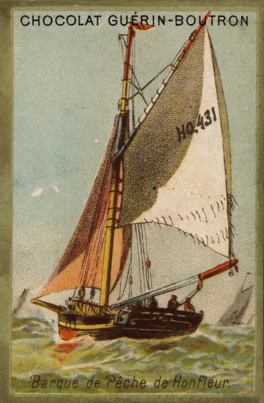 Honfleur-kalastusvene (chromolitho) tekijältä French School